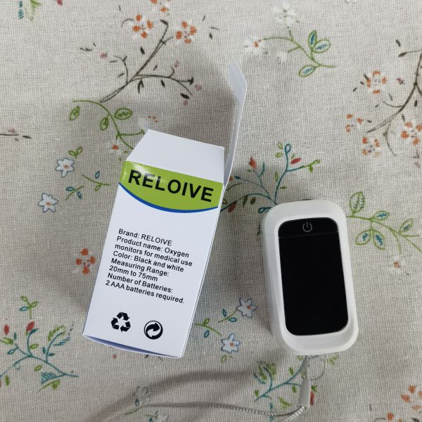 RELOIVE Fingertip Pulse Oximeter - Medical Grade Blood Oxygen Saturation Monitor with OLED Display, Batteries & Lanyard Included - ±2% Clinical Accuracy